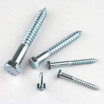 HEX LAG SCREW , ZINC , HDG