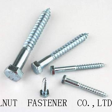 HEX LAG SCREW , ZINC , HDG